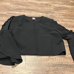 Vince Camuto Black Blouse with Lace-Up Sleeves gorgeous amazing condition